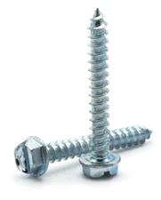 #14 Sheet Metal Screws - Zinc Plated Steel Slotted Hex Washer Head - Select Size