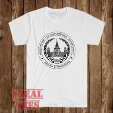Russia Lomonosov Moscow University Men's White Size S-5XL