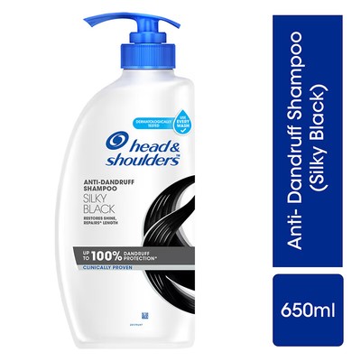 Head & Shoulders Silky Black Anti-Dandruff Shampoo (650ml)