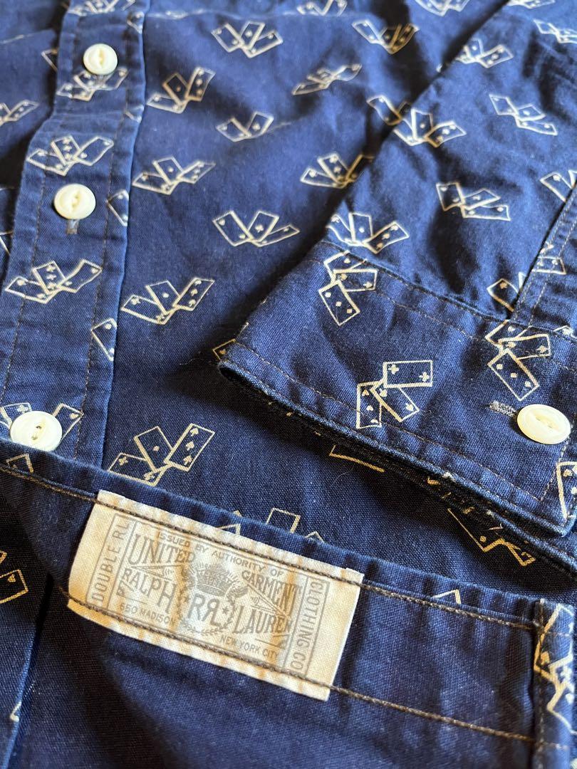 Rrl Indigo Twill Domino Shirt M | eBay