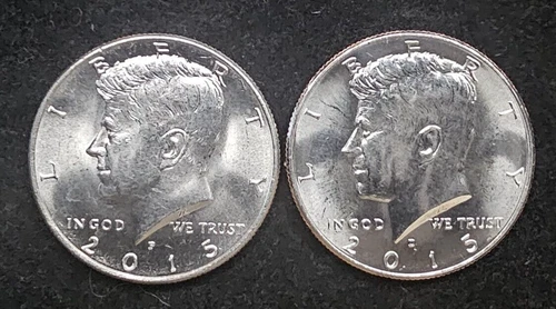 2015 P&D Kennedy Half Dollar 2 Coin Set AU/BU NIFC 50c US