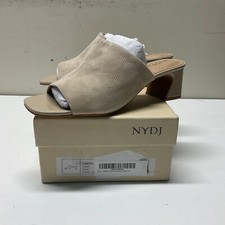 NYDJ Heeled Mules Gwen Sand Brown New in Box Size 8