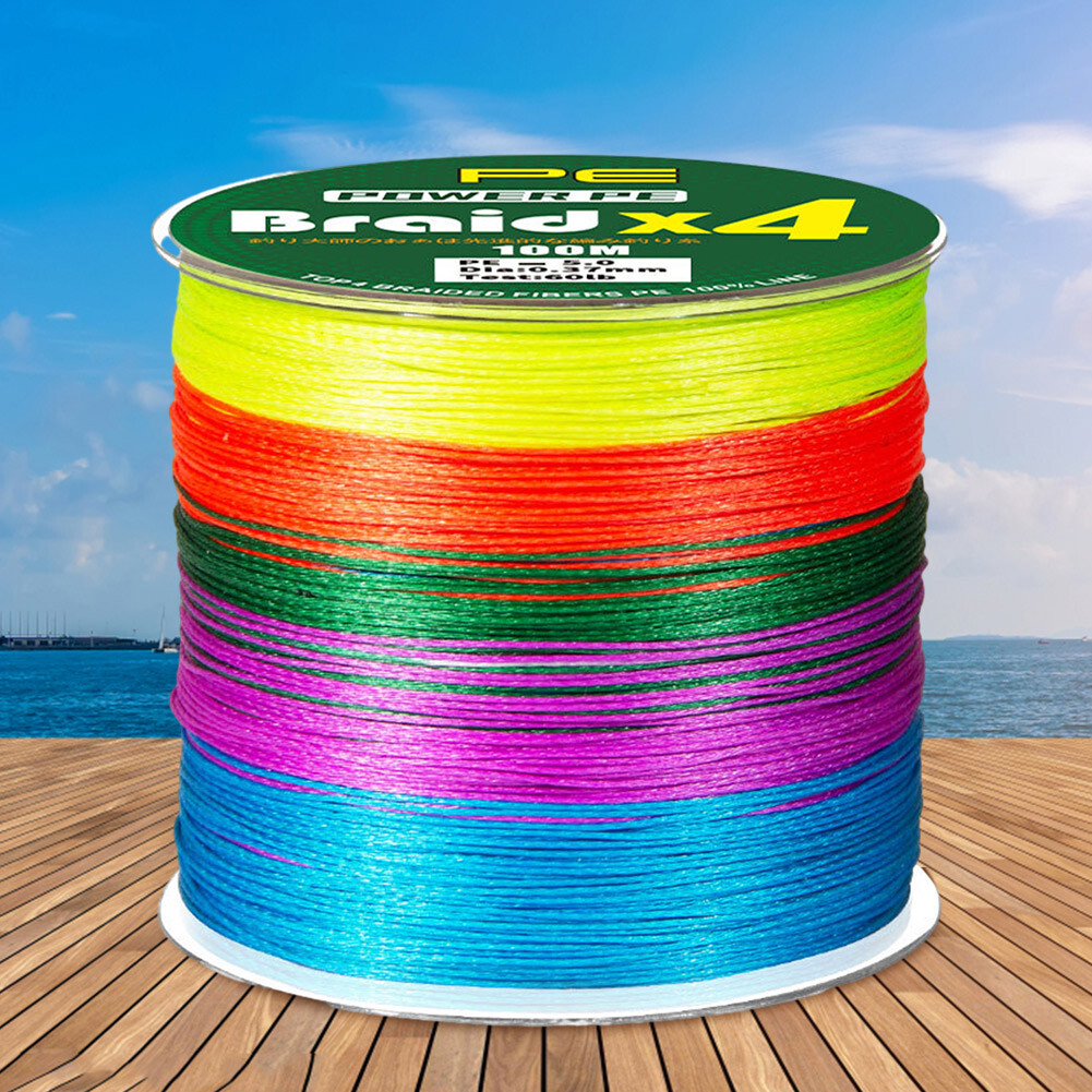 300M 4 Strands Braided Fishing Line Multicolor PE Line (8.0 Multicolor
