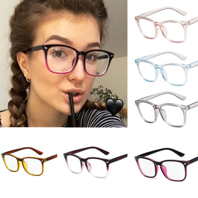Womens Clear Glasses Transparent Lens Fashion Retro Style Mens