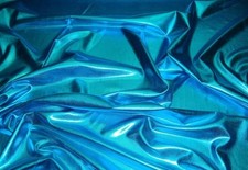 dance Metallic Spandex Turquoise stretch custom fabric sold by the yard