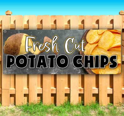 POTATO CHIPS Advertising Vinyl Banner Flag Sign Many Sizes FOOD SNACKS