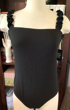 NWT Reformation Flute Bodysuit Ribbed Black Size XL Ribbed BRAND NEW