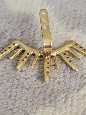 Jacquie Aiche 14k Yellow Gold Diamond Spike Starburst Earring 