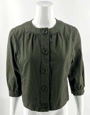 #ad #ad Studio Works Womens Jacket Size Small Cotton 3 4 Sleeve Button Up $12.00