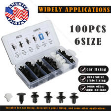 6-size 100pcs Auto Fastener Car Clips Mixed Body Push Retainer Pin Rivet Bumper