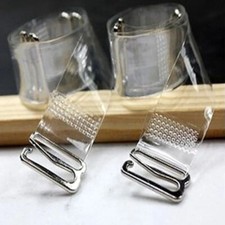 Metal Buckle Bra Straps - Elastic Transparent Adjustable Strap Intimates 1 Pairs