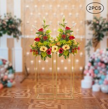2Pc Flower Rack Vase Stand Prop Metal Art Geometric Column Wedding Party Decor