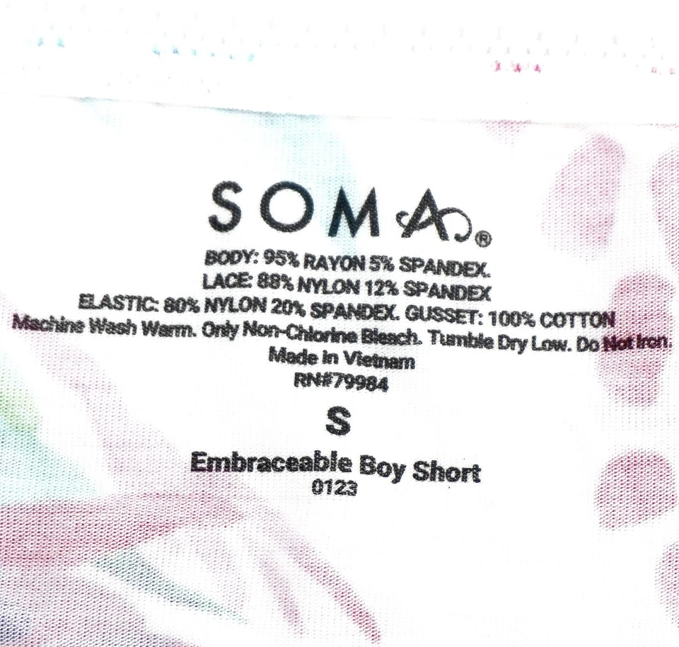 Pantalón Corto Soma Intimates Abrazable Firma Encaje Niño ~ Lush Tropics Mini Marfil ~ Foto 3 de 4