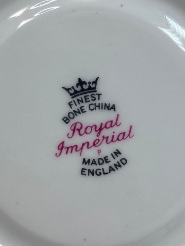 Royal Imperial Saucer - Pink, Black, and Gray Roses - Everlasting Rose Style - Picture 5 of 6