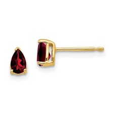 6mm 14K Yellow Gold 5x3mm Pear Garnet Earrings