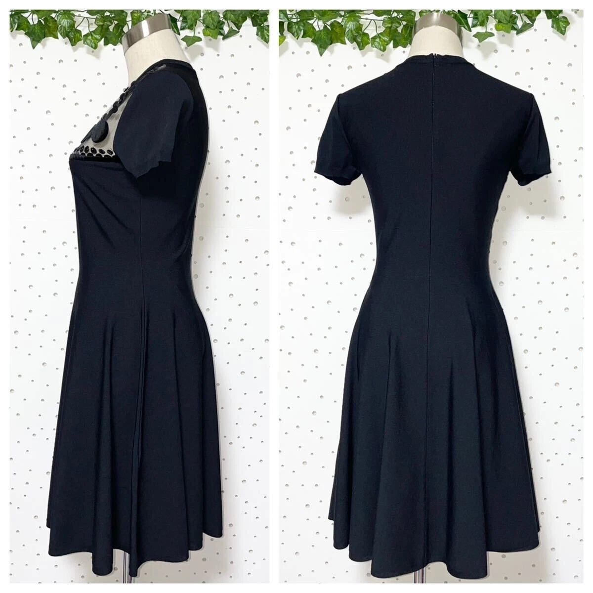 Abito trasparente velluto paillettes decorazione top line originale Valentino nero S