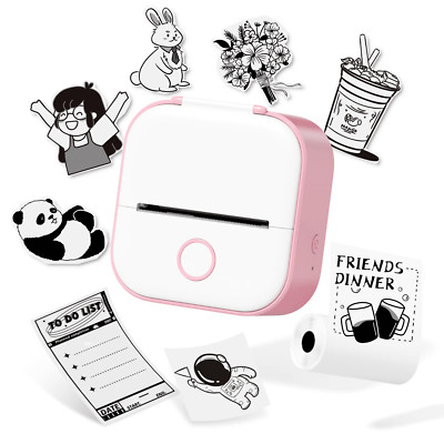 Mini Printer - Sticker Printer T02 Portable Inkless Sticker Maker Bluetooth Mobi