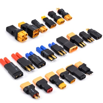 10x XT30 XT60 XT90 EC5 EC3 Deans T Plug HXT F to M Connectors Adapter EU AU