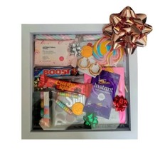 Lovely Framed Gift Box Hamper ( Shadow box ) White Frame ( Luxury Gifts )