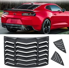 Rear & Side Window Louvers Cover For 10-15 2011 2012 2013 2014 Chevy Camaro