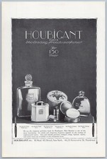 Anuncio de perfume vintage Houbigant 1924 perfumista francés maquillaje cosméticos polvo rojo