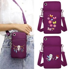 Women Nylon Card Holder Phone Case Shoulder Bag Pouch Handbag Purse Wallet