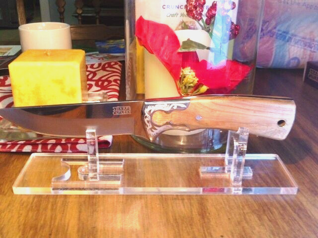 Knife Display Stand Clear Acrylic for Fixed Blade Knives 6" to 14" Display