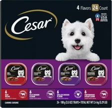 CESAR Adult Wet Dog Food Classic Loaf in Sauce Beef Recipe, Filet Mignon, Gri...