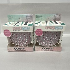 Conair Scalp Treatment Brush Extra-Long Wide-Spaced Bristles 2 Pack Detangle New