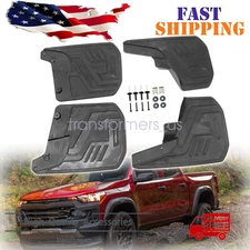 Front Rear Splash Mud Flap Guard Fit 2023-2024 Chevy Colorado With Fender Flare