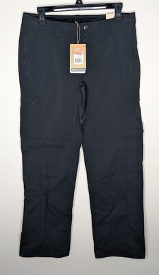 Royal Robbins Bug Barrier Discovery Zip N' Go Pants, Black, Women's 6