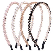 4 PCS Rhinestone Headbands for Girls,Glitter Crystal Headbands Thin Sparkly H...