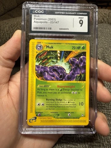Pokémon TCG Muk 23/147 Regular Rare Aquapolis Non holo CGC 9