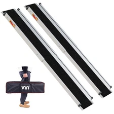 VNN Adjustable Wheelchair Ramp, 3-5 FT Portable Wheelchair Ramp for Home Step...