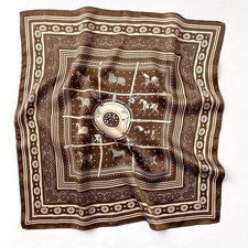 100 Silk Square Scarf Women Neckerchief Kerchief Bandana Geometric Horse 53 53