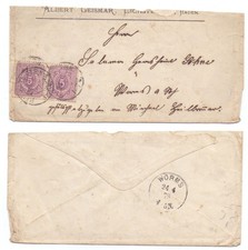136616 - Mi.Nr. 32 Paar - Umschlag - Eichstetten 24.4.1878 nach Worms