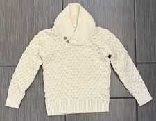 Hope  Henry Boys Shawl Collar Organic Cotton Cable Sweater Size XXS