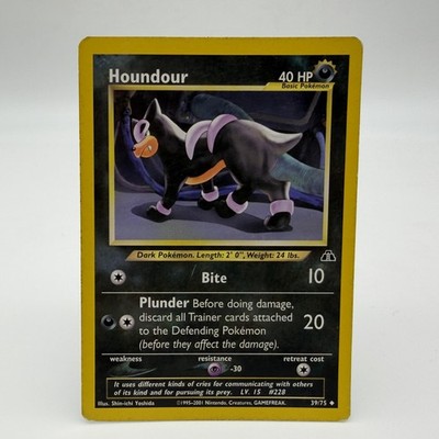 Pokémon Houndour 39/75 ENG Uncommon Neo Discovery 2001