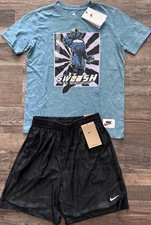 NWT Nike Boys YLG Blue/Black SUPERHERO Robot Jacquard Shorts Set Large