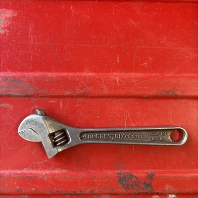 Vintage Crescent Tool Co. Jamestown NY Adjustable Wrench 4'' SMALL BLOCK 