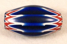 Huge Six Layer Blue Chevron Bead 24 by 45 mm