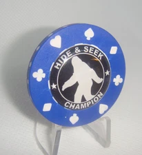 BIGFOOT * HIDE & SEEK CHAMPION epoxy dome Poker Chip Golf Ball Marker Card Guard