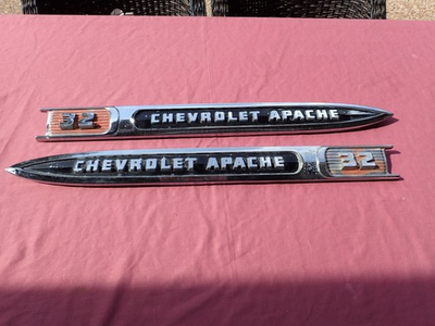 #ad 1959 Chevy Apache pick up truck 32 fender emblems RH and LH nice 3200 spears $249.99