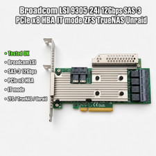 Broadcom LSI 9305-24i 12Gbps SAS-3 PCIe x8 HBA IT mode ZFS TrueNAS Unraid
