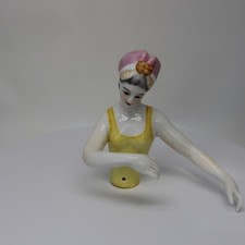 Art Deco Style Half doll Figurine Mata Hari Sexy Half Doll Pincushion Arms Away
