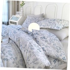 Blue Floral Comforter Set Full White Full 79"x90" 01-a chic Fresh Blue Floral