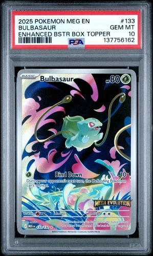 2025 POKEMON MEG EN-MEGA EVOLUTION ENHANCED BOOSTER BOX TOPPER BULBASAUR PSA 10