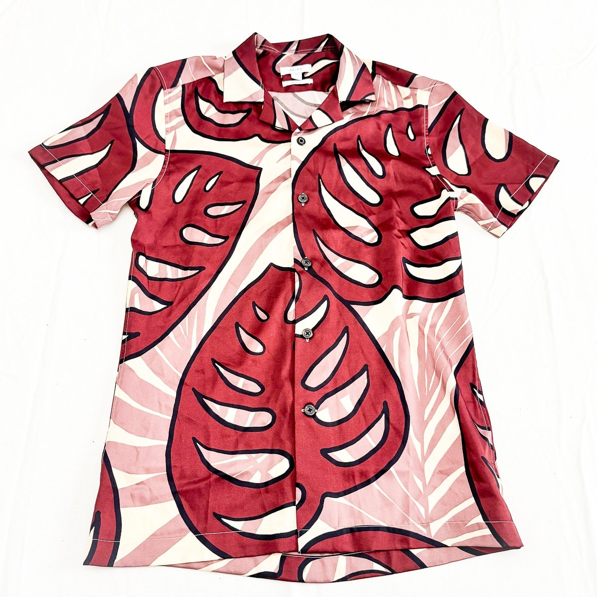 Reiss OE Young Patterned Button Down Short Sleeve… - image 1