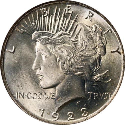 1923-P Peace Dollar Binion Collection NGC MS66 Superb Eye Appeal Strong Strike