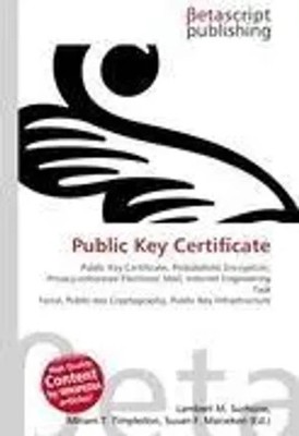 Lambert M. Surhone (u. a.) | Public Key Certificate | Taschenbuch | Englisch